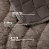 image:imageDOWNCOOL Velvet Quilt Set King Size 3 Pieces Soft Lightweight Quilted Velvet Bedspread Coverlet Bedding with 2 Pillow Shams for All Season Cream WhiteMocha Brown
