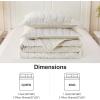 image:imageDOWNCOOL Velvet Quilt Set King Size 3 Pieces Soft Lightweight Quilted Velvet Bedspread Coverlet Bedding with 2 Pillow Shams for All Season Cream WhiteCream White