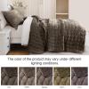 image:imageDOWNCOOL Velvet Quilt Set King Size 3 Pieces Soft Lightweight Quilted Velvet Bedspread Coverlet Bedding with 2 Pillow Shams for All Season Cream WhiteMocha Brown
