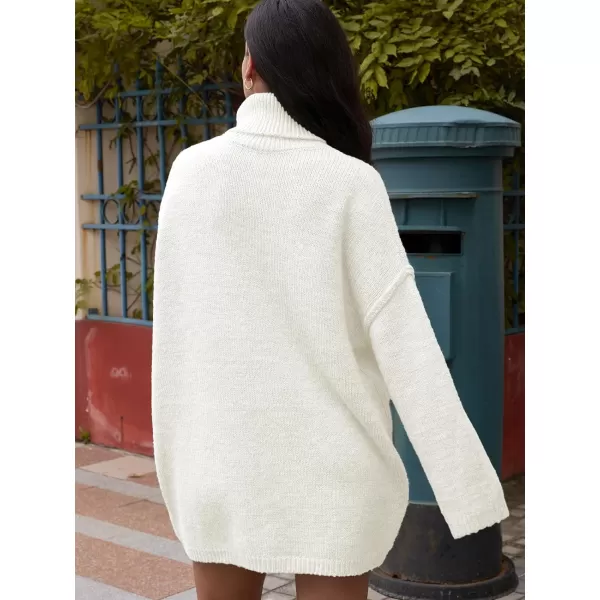 LILLUSORY Women's 2023 Fall Turtleneck Long Sleeve Oversized Knit Pullover Slouchy Sweaters Tunic Long Dress