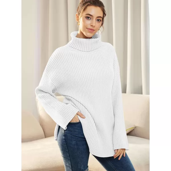 LILLUSORY Womens 2023 Fall Turtleneck Oversized Pullover Sweaters Long Sleeves High Neck Ribbed Knit Sweater