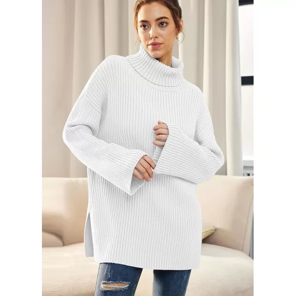 LILLUSORY Womens 2023 Fall Turtleneck Oversized Pullover Sweaters Long Sleeves High Neck Ribbed Knit Sweater