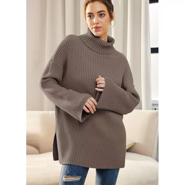 LILLUSORY Womens 2023 Fall Turtleneck Oversized Pullover Sweaters Long Sleeves High Neck Ribbed Knit Sweater