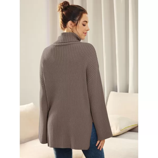 LILLUSORY Womens 2023 Fall Turtleneck Oversized Pullover Sweaters Long Sleeves High Neck Ribbed Knit Sweater