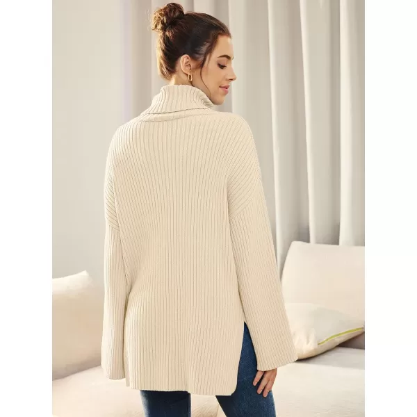 LILLUSORY Womens 2023 Fall Turtleneck Oversized Pullover Sweaters Long Sleeves High Neck Ribbed Knit Sweater
