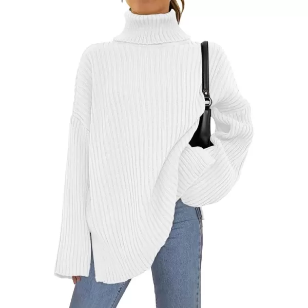 LILLUSORY Womens 2023 Fall Turtleneck Oversized Pullover Sweaters Long Sleeves High Neck Ribbed Knit Sweater