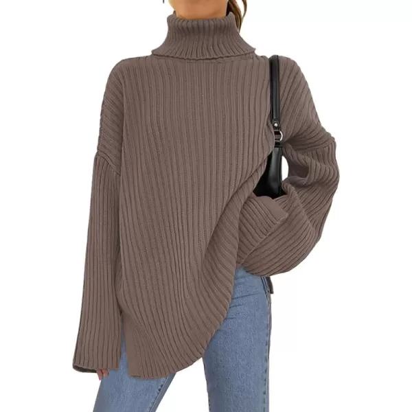 LILLUSORY Womens 2023 Fall Turtleneck Oversized Pullover Sweaters Long Sleeves High Neck Ribbed Knit Sweater