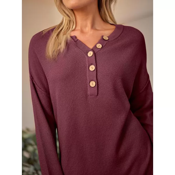 LILLUSORY Women Pullover Sweater Maxi Dresses 2023 Fall Long Sleeve Button V Neck Oversized Waffle Knit Sweaters