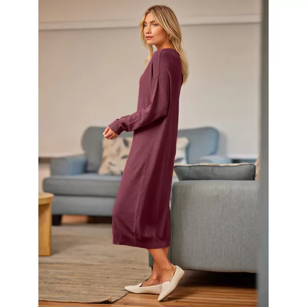 LILLUSORY Women Pullover Sweater Maxi Dresses 2023 Fall Long Sleeve Button V Neck Oversized Waffle Knit Sweaters