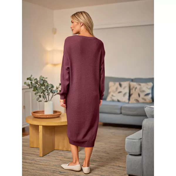 LILLUSORY Women Pullover Sweater Maxi Dresses 2023 Fall Long Sleeve Button V Neck Oversized Waffle Knit Sweaters
