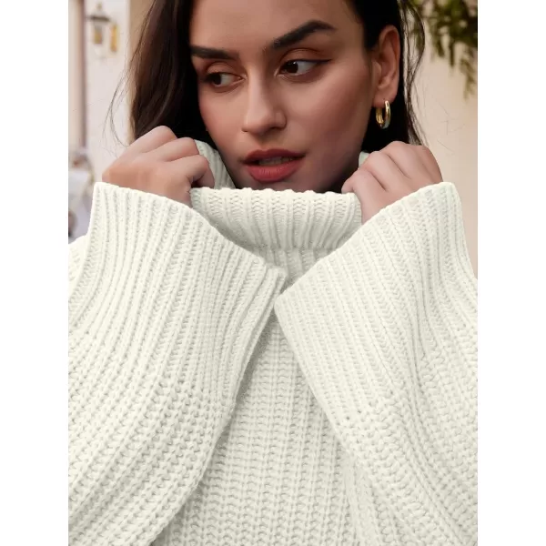 LILLUSORY Womens Turtleneck Oversized Knit Pullover Sweaters 2023 Fall Long Sleeve Loose Short Sweater Dress