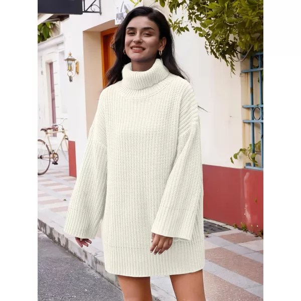 LILLUSORY Womens Turtleneck Oversized Knit Pullover Sweaters 2023 Fall Long Sleeve Loose Short Sweater Dress