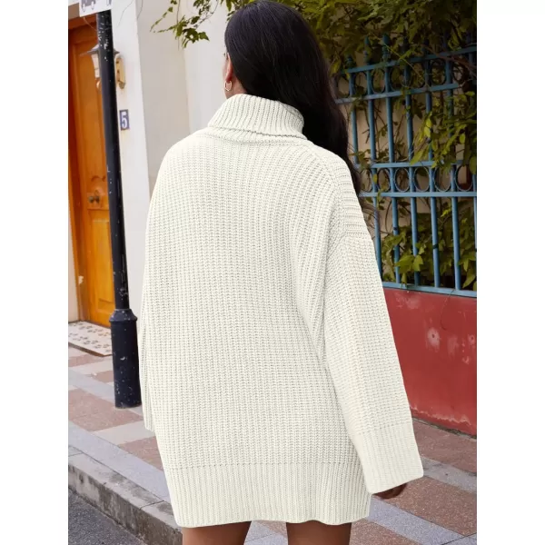 LILLUSORY Womens Turtleneck Oversized Knit Pullover Sweaters 2023 Fall Long Sleeve Loose Short Sweater Dress