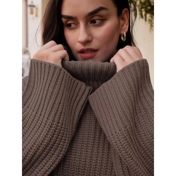 LILLUSORY Womens Turtleneck Oversized Knit Pullover Sweaters 2023 Fall Long Sleeve Loose Short Sweater Dress