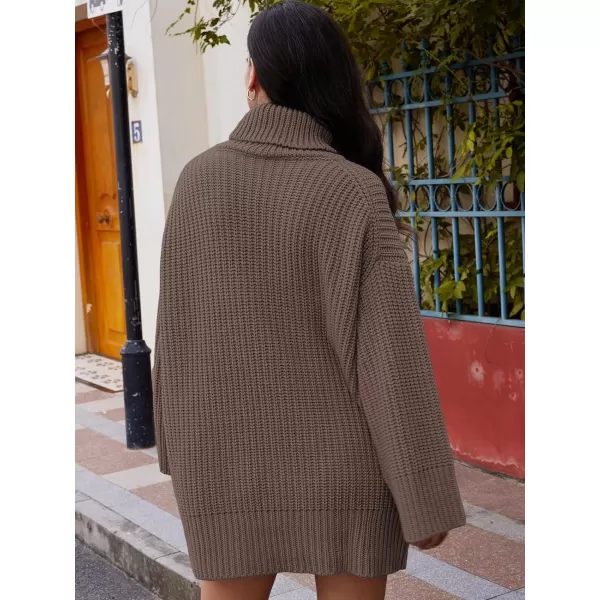 LILLUSORY Womens Turtleneck Oversized Knit Pullover Sweaters 2023 Fall Long Sleeve Loose Short Sweater Dress