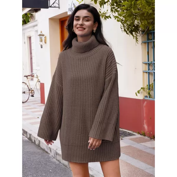 LILLUSORY Womens Turtleneck Oversized Knit Pullover Sweaters 2023 Fall Long Sleeve Loose Short Sweater Dress
