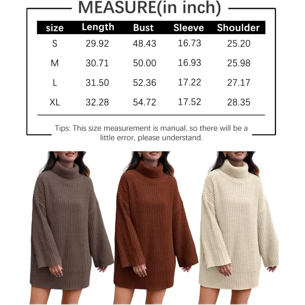 LILLUSORY Womens Turtleneck Oversized Knit Pullover Sweaters 2023 Fall Long Sleeve Loose Short Sweater Dress