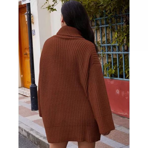 LILLUSORY Womens Turtleneck Oversized Knit Pullover Sweaters 2023 Fall Long Sleeve Loose Short Sweater Dress
