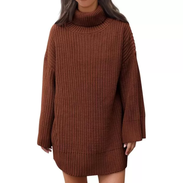 LILLUSORY Womens Turtleneck Oversized Knit Pullover Sweaters 2023 Fall Long Sleeve Loose Short Sweater Dress
