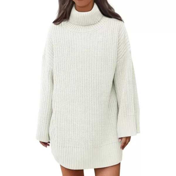 LILLUSORY Womens Turtleneck Oversized Knit Pullover Sweaters 2023 Fall Long Sleeve Loose Short Sweater Dress