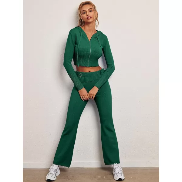 LILLUSORY 2 Piece Knit Sets For Women's Trendy Slim Fit Hooded Sweatsuit Sets