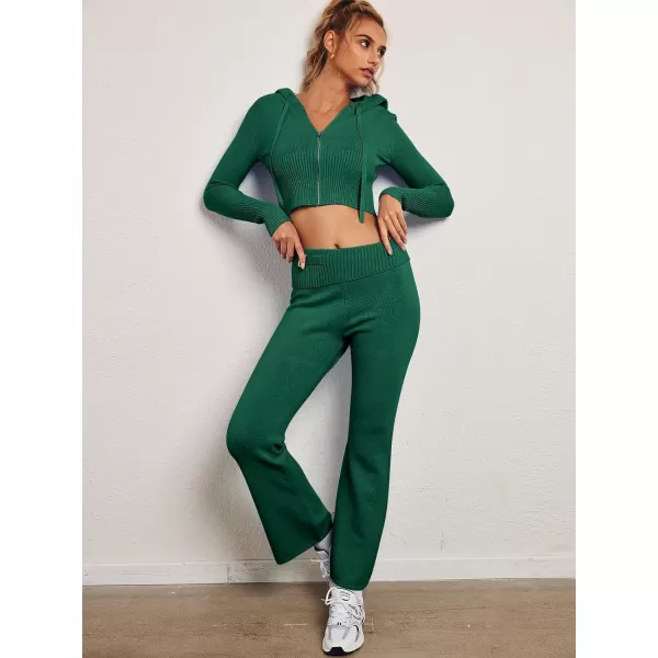 LILLUSORY 2 Piece Knit Sets For Women's Trendy Slim Fit Hooded Sweatsuit Sets