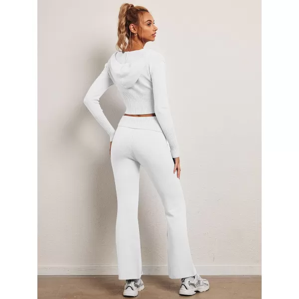 LILLUSORY 2 Piece Knit Sets For Women's Trendy Slim Fit Hooded Sweatsuit Sets