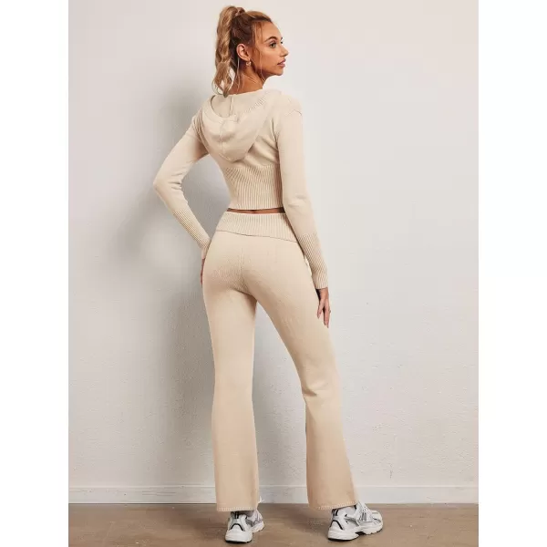LILLUSORY 2 Piece Knit Sets For Women's Trendy Slim Fit Hooded Sweatsuit Sets