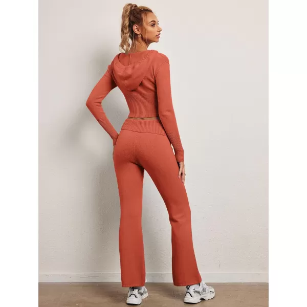 LILLUSORY 2 Piece Knit Sets For Women's Trendy Slim Fit Hooded Sweatsuit Sets
