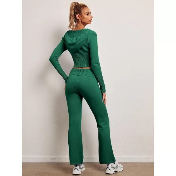 LILLUSORY 2 Piece Knit Sets For Women's Trendy Slim Fit Hooded Sweatsuit Sets