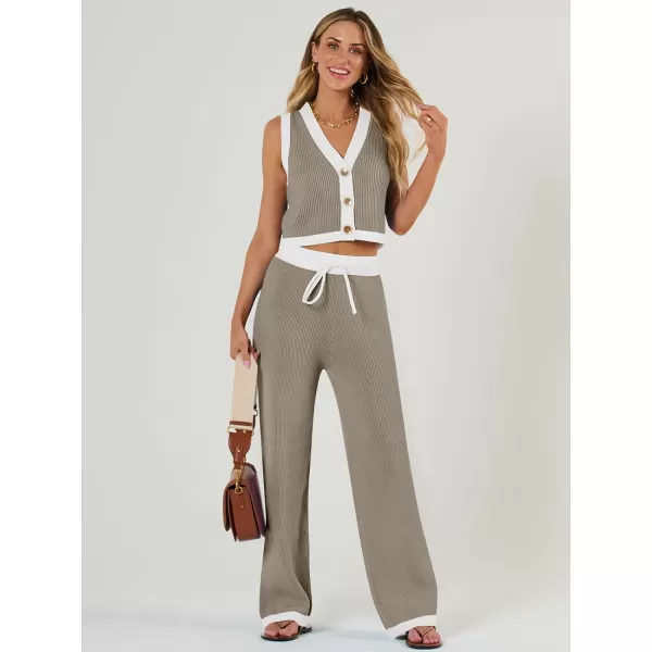 LILLUSORY 2 Piece Knit Sets Women's Summer Vest Sweatsuit Sets