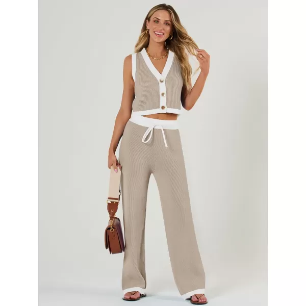 LILLUSORY 2 Piece Knit Sets Women's Summer Vest Sweatsuit Sets
