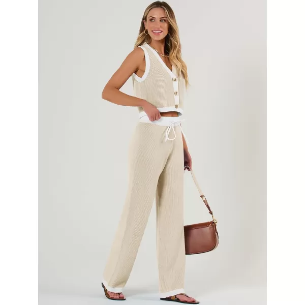 LILLUSORY 2 Piece Knit Sets Women's Summer Vest Sweatsuit Sets