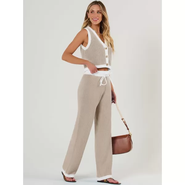 LILLUSORY 2 Piece Knit Sets Women's Summer Vest Sweatsuit Sets