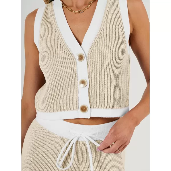 LILLUSORY 2 Piece Knit Sets Women's Summer Vest Sweatsuit Sets
