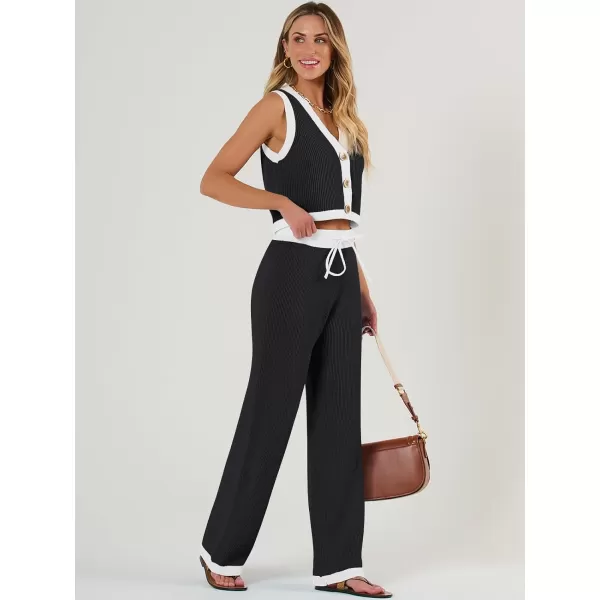 LILLUSORY 2 Piece Knit Sets Women's Summer Vest Sweatsuit Sets