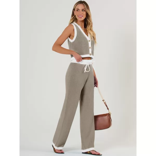 LILLUSORY 2 Piece Knit Sets Women's Summer Vest Sweatsuit Sets