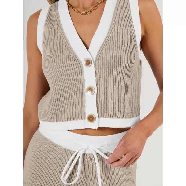 LILLUSORY 2 Piece Knit Sets Women's Summer Vest Sweatsuit Sets