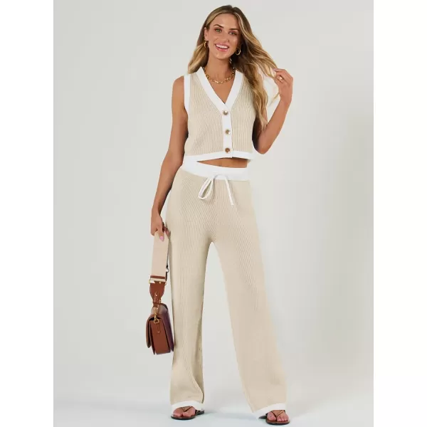 LILLUSORY 2 Piece Knit Sets Women's Summer Vest Sweatsuit Sets