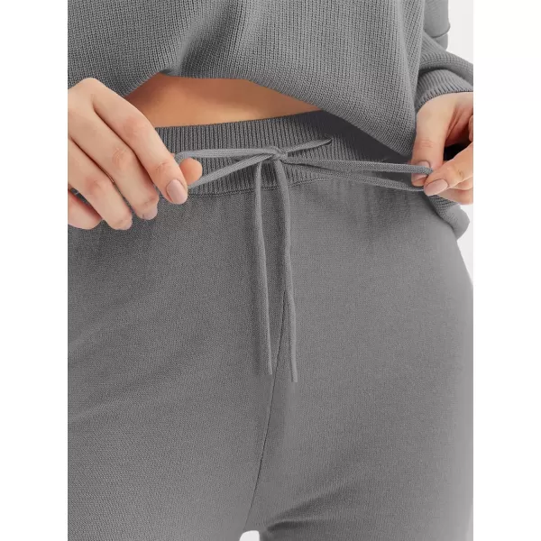 LILLUSORY Women 2 Piece Outfits Sweatsuit Sweater Sets Oversized Knit Pullover Tops Wide Leg Pants Lounge Set