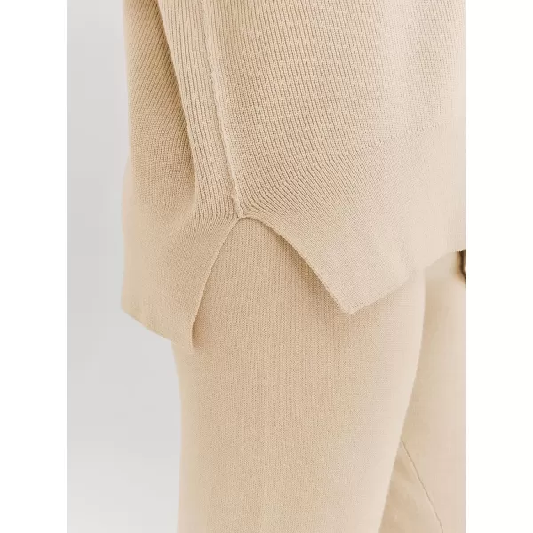 LILLUSORY Women 2 Piece Outfits Sweatsuit Sweater Sets Oversized Knit Pullover Tops Wide Leg Pants Lounge Set