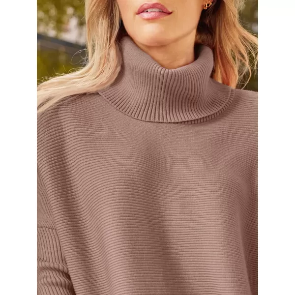 LILLUSORY Women's Turtleneck Oversized Sweaters 2023 Fall Long Batwing Sleeve Spilt Hem Tunic Pullover Sweater Knit Tops