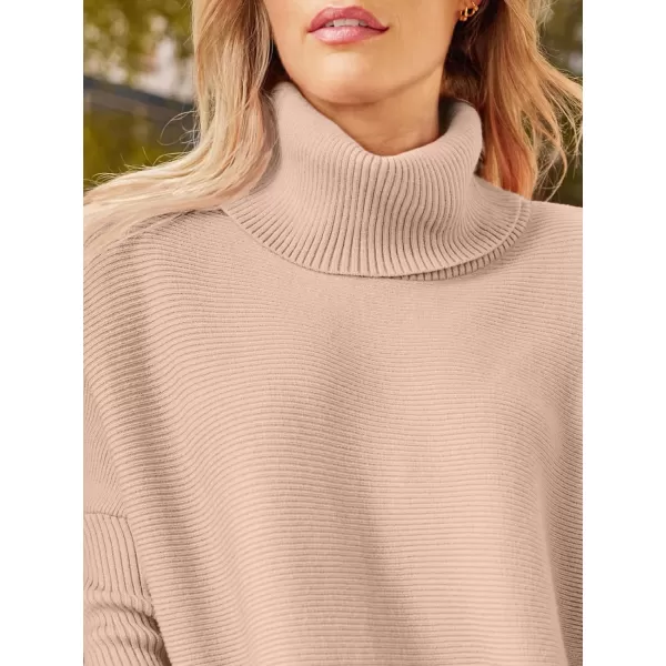 LILLUSORY Women's Turtleneck Oversized Sweaters 2023 Fall Long Batwing Sleeve Spilt Hem Tunic Pullover Sweater Knit Tops