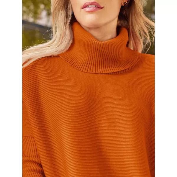 LILLUSORY Women's Turtleneck Oversized Sweaters 2023 Fall Long Batwing Sleeve Spilt Hem Tunic Pullover Sweater Knit Tops