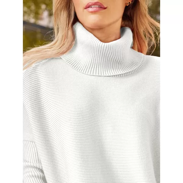LILLUSORY Women's Turtleneck Oversized Sweaters 2023 Fall Long Batwing Sleeve Spilt Hem Tunic Pullover Sweater Knit Tops