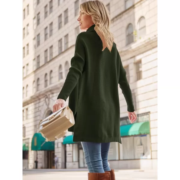 LILLUSORY Women's Turtleneck Oversized Sweaters 2023 Fall Long Batwing Sleeve Spilt Hem Tunic Pullover Sweater Knit Tops