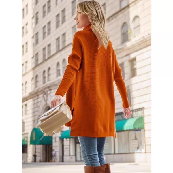 LILLUSORY Women's Turtleneck Oversized Sweaters 2023 Fall Long Batwing Sleeve Spilt Hem Tunic Pullover Sweater Knit Tops