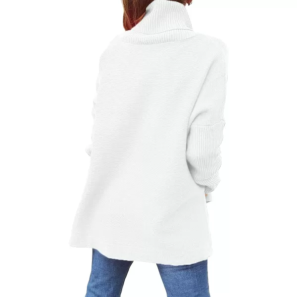 LILLUSORY Women's Turtleneck Oversized Sweaters 2023 Fall Long Batwing Sleeve Spilt Hem Tunic Pullover Sweater Knit Tops