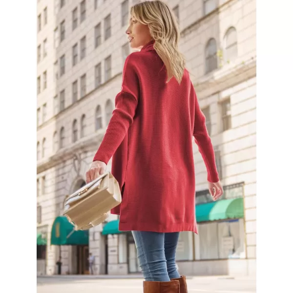 LILLUSORY Women's Turtleneck Oversized Sweaters 2023 Fall Long Batwing Sleeve Spilt Hem Tunic Pullover Sweater Knit Tops