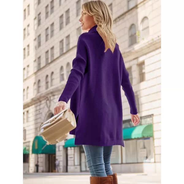 LILLUSORY Women's Turtleneck Oversized Sweaters 2023 Fall Long Batwing Sleeve Spilt Hem Tunic Pullover Sweater Knit Tops